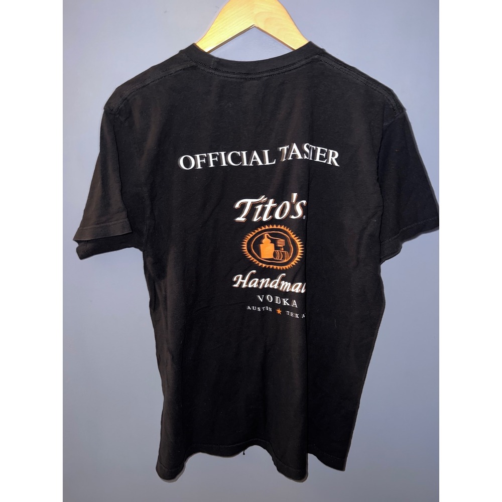 Titos Handmade Vodka Official Taster Black Graphic T-Shirt Mens Large Tultex